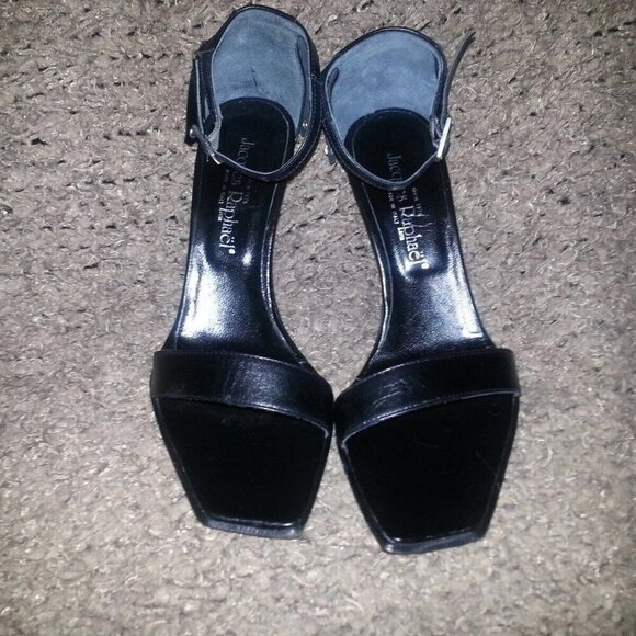 JACQUES RAPHAEL-ITALY-Black Leather Ankle Wrap-Jeweled Kilty Sandals-Sz 37-NEW - Picture 6 of 8